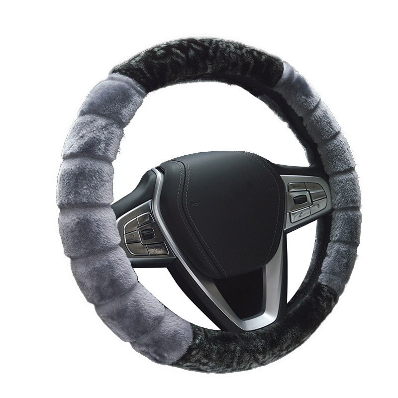 Winter kurzer Plüsch-Lenkradbezug, winterwarmes Auto-Innenraum-Set, kreative Nähte, mehrfarbiges Muster 2025 - $14.99 –P1