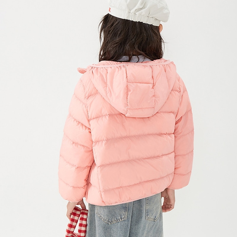 Kinder Mädchen Daunenjacke Einfarbig Aktiv Reißverschluss Outdoor Mantel Oberbekleidung 2-12 Jahre Winter Regenbogenfarben Kaffeefarbe Rosa 2025 - $43.99 –P5