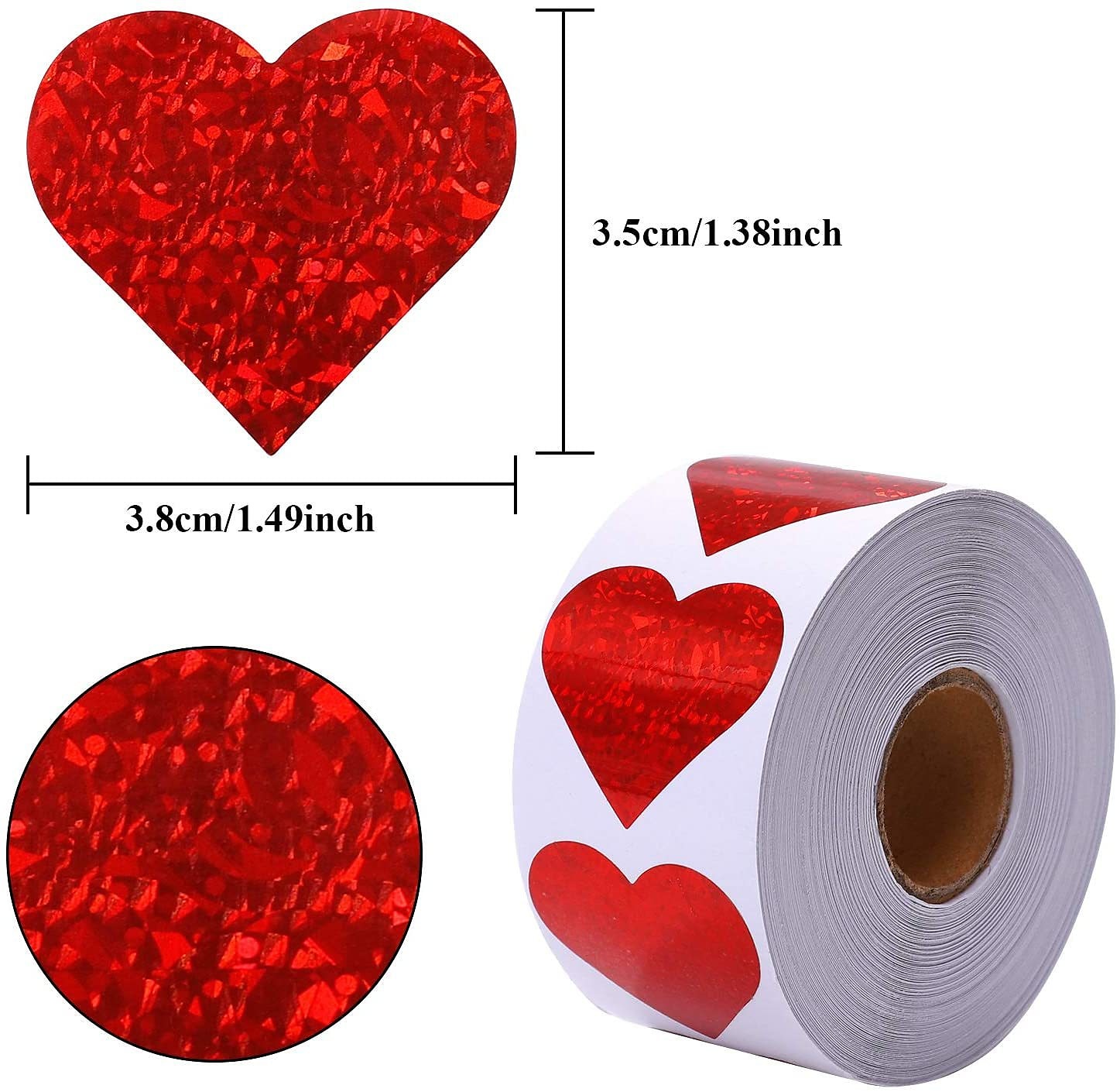 500 pezzi/rotolo adesivi scintillanti a forma di cuore rosso amore scrapbooking adesivo adesivo per San Valentino confezione regalo di nozze decorazione sacchetto di compleanno festa della mamma festa del 2025 a $8.99 –P5