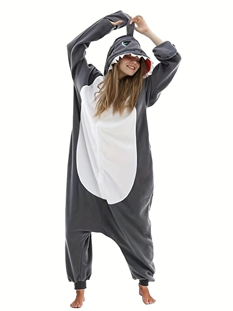 Adults' Animal Nightwear Onesie Costume Carnival Costume Shark