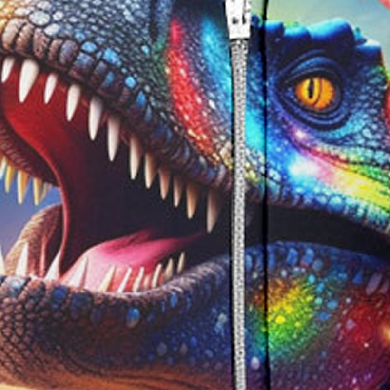 Pojkar 3D Dinosaurie Huvtröja Kappa Ytterkläder Långärmad 3D-tryck Höst Vinter Mode Streetwear Häftig Polyester Barn 3-12 år Blixtlås Huva Utomhus Ledigt Dagligen Normal 2025 - $18.49 –P5
