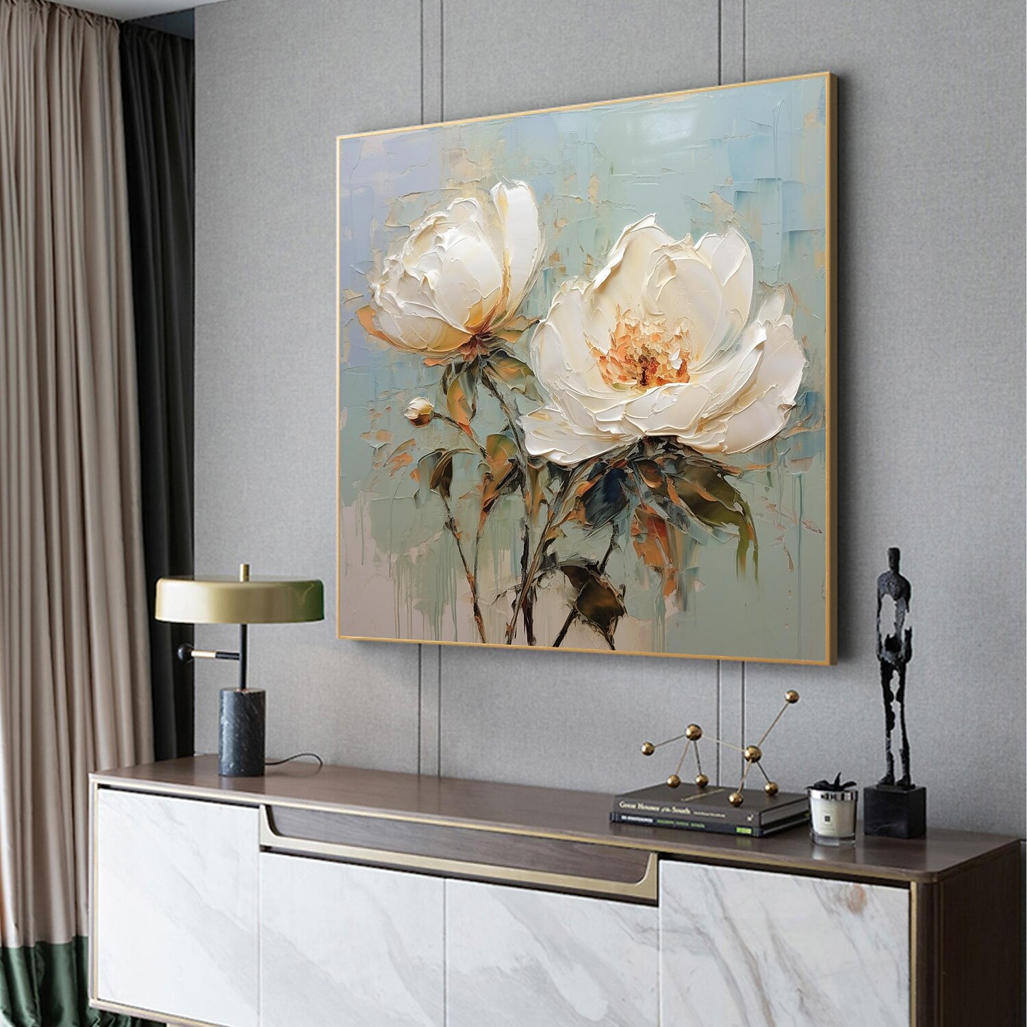 Handgefertigtes Ölgemälde auf Leinwand, Wandkunst-Dekor, originales Blumengemälde in voller Größe für die Inneneinrichtung mit gespanntem Rahmen, ohne Innenrahmen-Gemälde 2025 - $170.99 –P15