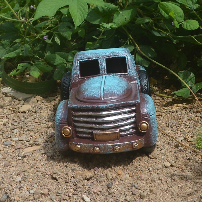 Pot de fleur de voiture rétro, jardinière succulente, ornement artisanal rétro en résine pour la maison, jardin, décoration de cour de 2025 ? $20.99 –P5