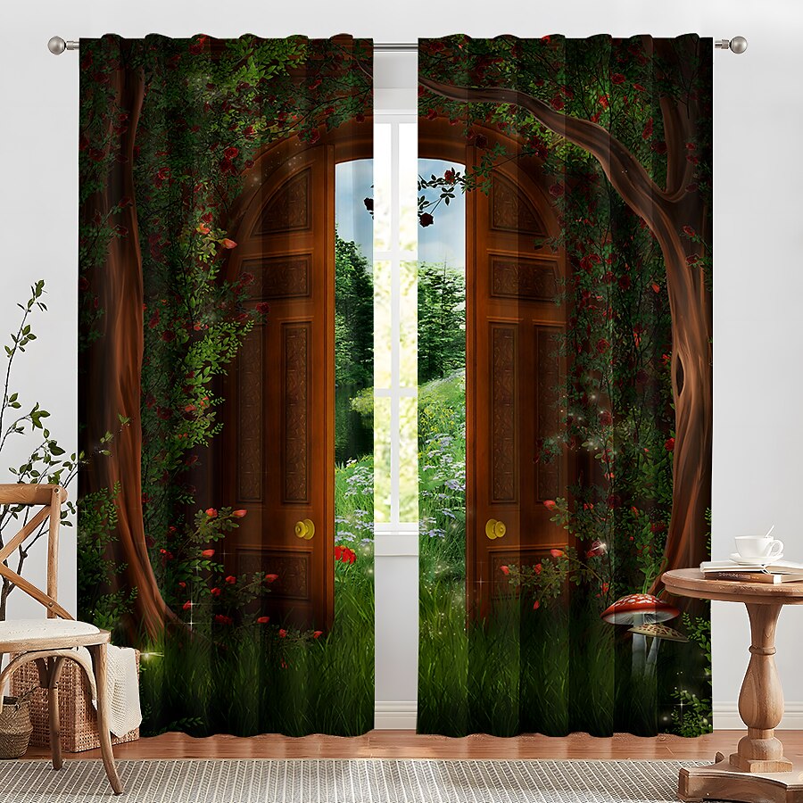 2 Panels Curtain Drapes Blackout Curtain For Living Room Bedroom Kitchen Window Treatments Thermal Insulated Room Darkening 2025 - $28.99 –P19