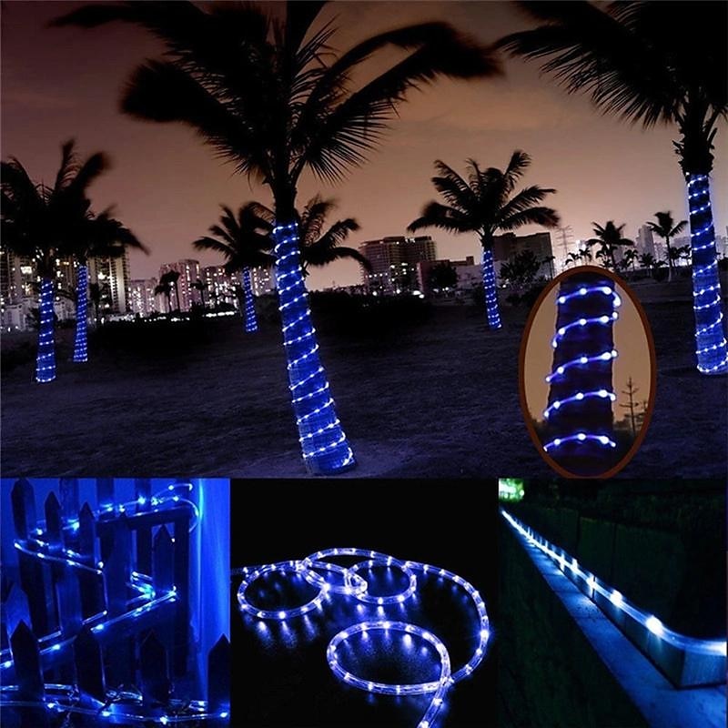 2 luci solari a corda per esterni impermeabili 8 modalità luci a corda a led per Natale, tenda, gazebo, trampolino, passerella, piscina del 2025 a $29.99 –P5