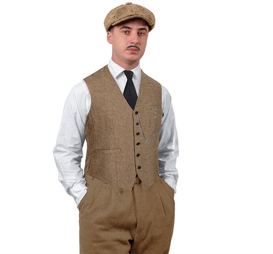 Années Folles Années 1920 Rétro Vintage Tenues Veste Gatsby le Magnifique Gentleman Déguisement Homme Halloween Carnaval Nouvel An Carnaval Fête / Soirée Mascarade Adulte Cravate Gilet Plus de 2026 ? $51.99 –P16
