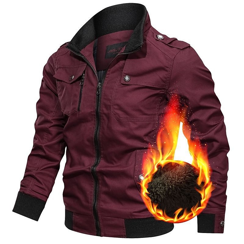 Per uomo Giacca invernale Giacca bomber Giacca in pile Esterno Da tutti i giorni Caldo Tasche Autunno Inverno Liscio Di tendenza Streetwear Colletto alla coreana Standard Nero Vino Cachi Verde del 2025 a $45.99 –P4