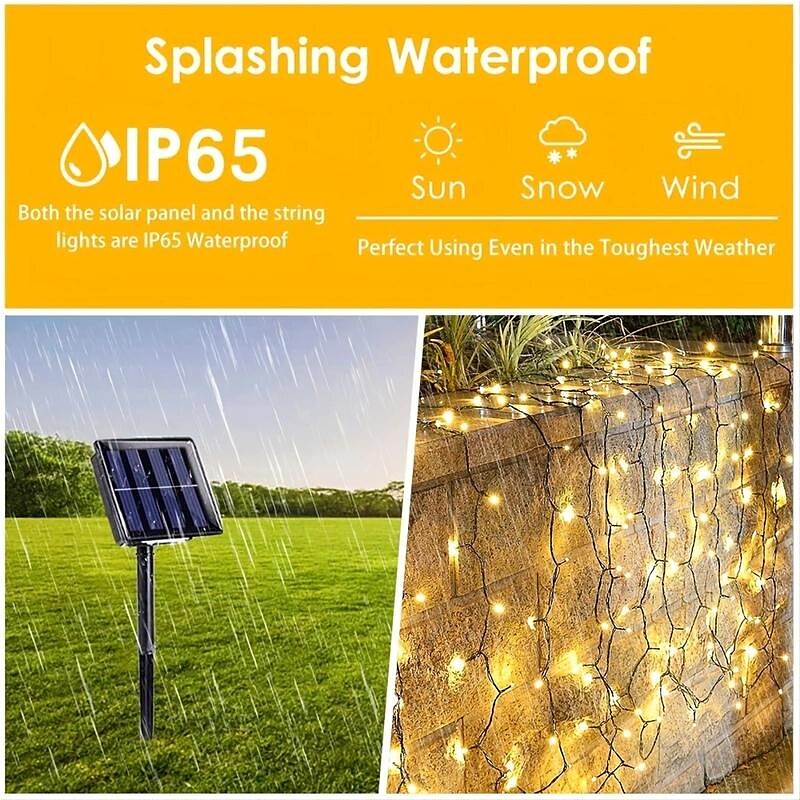 1pc Solar Outdoor Lights String – 8 Modes Decorative Garden Light, Atmosphere Night Lighting for Outdoor Balcony, Christmas, Halloween, Valentine's Day & Holiday Decorations 2025 - $12.99 –P8