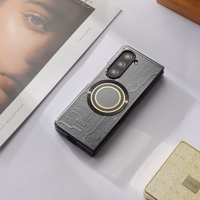 Phone Case For Samsung Galaxy Z Fold 6 Z Fold 5 Z Fold 4 Z Fold 3 Back Cover With Magsafe Support Wireless Charging Shockproof TPU Plating 2025 - $20.99 –P19