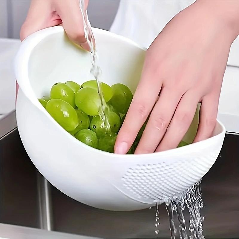 1 ciotola per frutta in plastica per lavare il riso con colino: lava in modo efficiente piccoli chicchi e utensili da cucina. del 2025 a $11.99 –P3