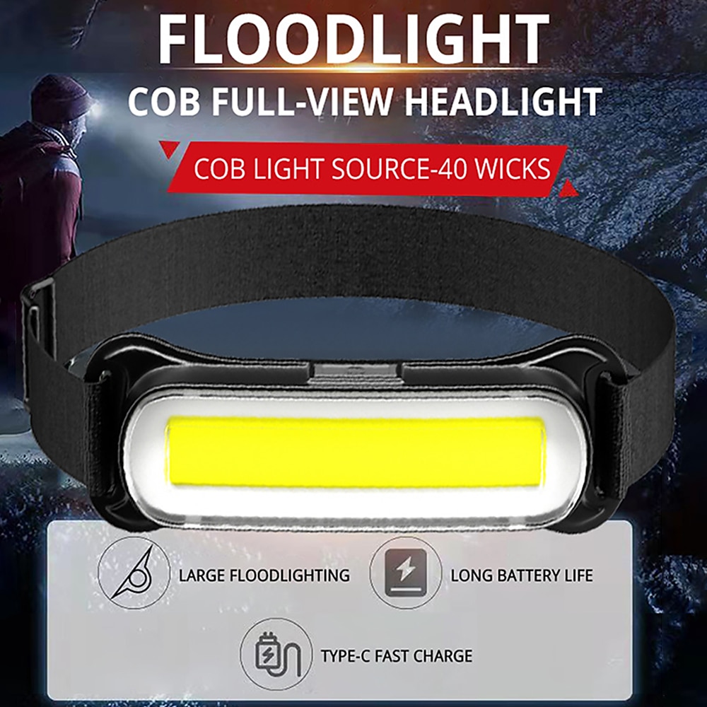 USB Rechargeable LED Headlamp 3 Modes Fishing Camping Lantern Waterproof Mini Headlight Portable Floodlight COB Head Torch 2025 - $8.49 –P6