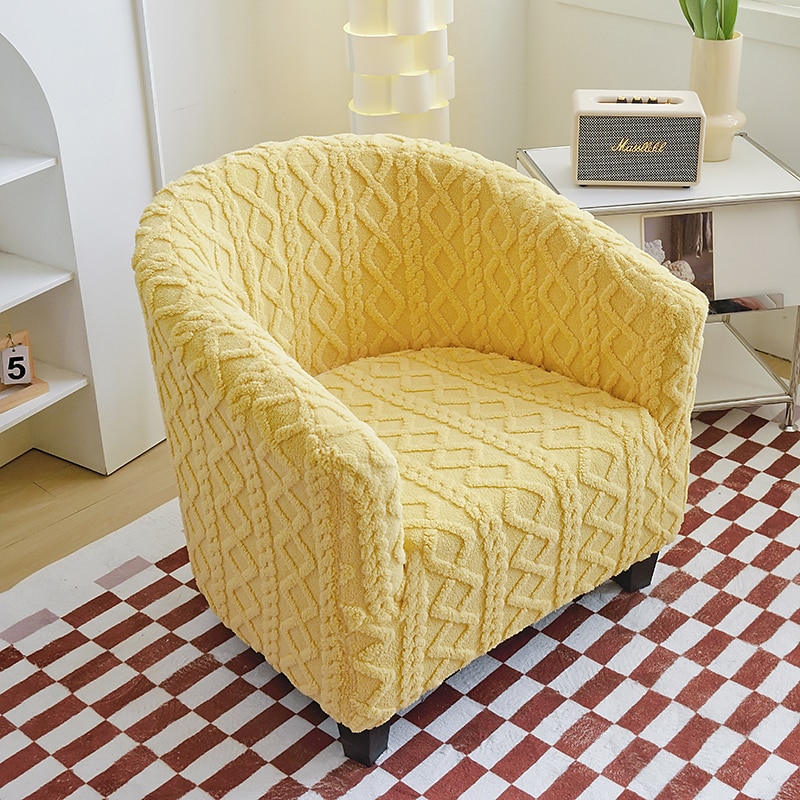 Housse de chaise club en polaire housse de chaise tonneau housse de chaise de baignoire extensible douce pour salon et chambre à coucher, protection de fauteuil lavable et amovible, protection de de 2025 ? $36.99 –P3