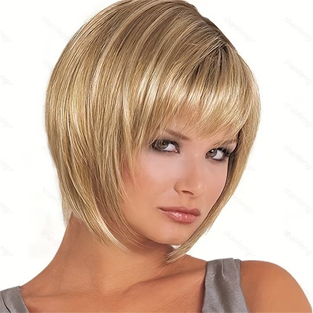 Synthetische Perücken Glatt Pixie-Schnitt Maschinell gefertigt Perücke Kurz Blond Synthetische Haare Damen Weich Party Einfach zu tragen Blond 2025 - $26.99 –P1