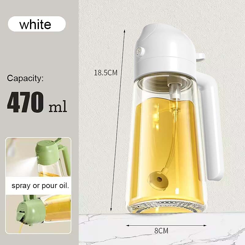 Rociador y dispensador de aceite de vidrio 2 en 1, 16oz para cocina, botella de aceite de oliva de 470ml, rociador de aceite para cocinar, cocina, ensalada, barbacoa 2025 - $12.99 –P1