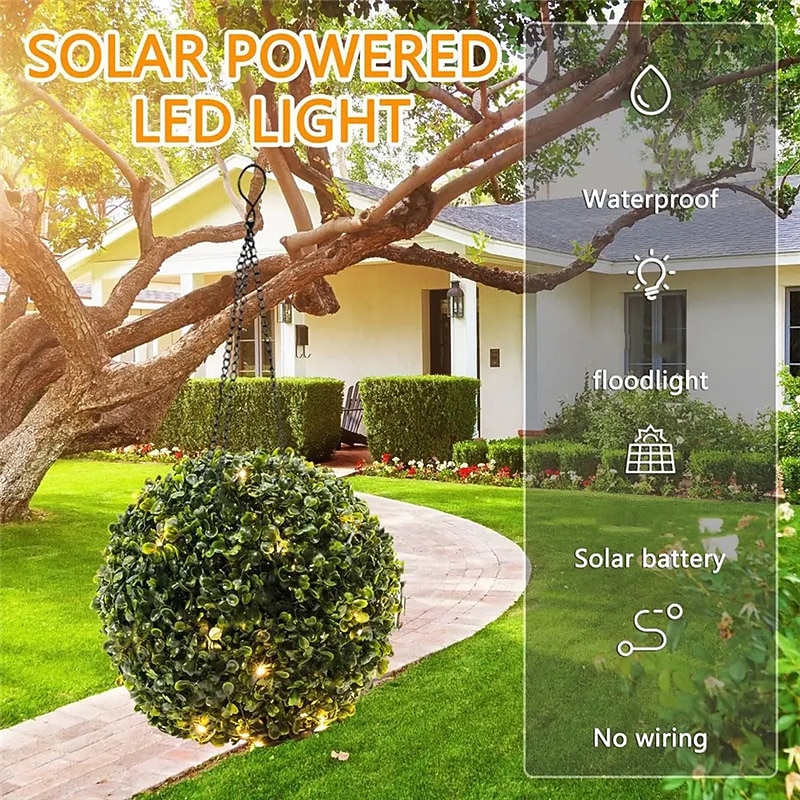 Outdoor Solar Power Grass Ball Hanging Light Yard  Decorative Simulation Grass Ball Chandelier Lamp For Lawn Garden Holiday  Decor Lighting Dia 14cm 2026 - $38.99 –P5
