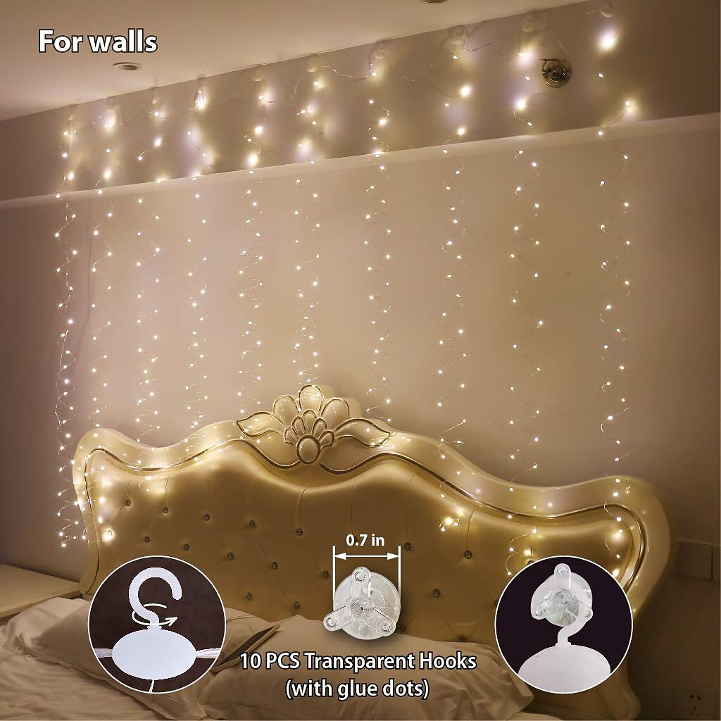 1 stk solar led gardin krans på vinduet utendørs vanntette eventyrlys 8 lysmoduser for festival nyttår dekor led lys juledekorasjon, halloween dekorasjoner lys utendørs skinn 2025 - $21.99 –P3