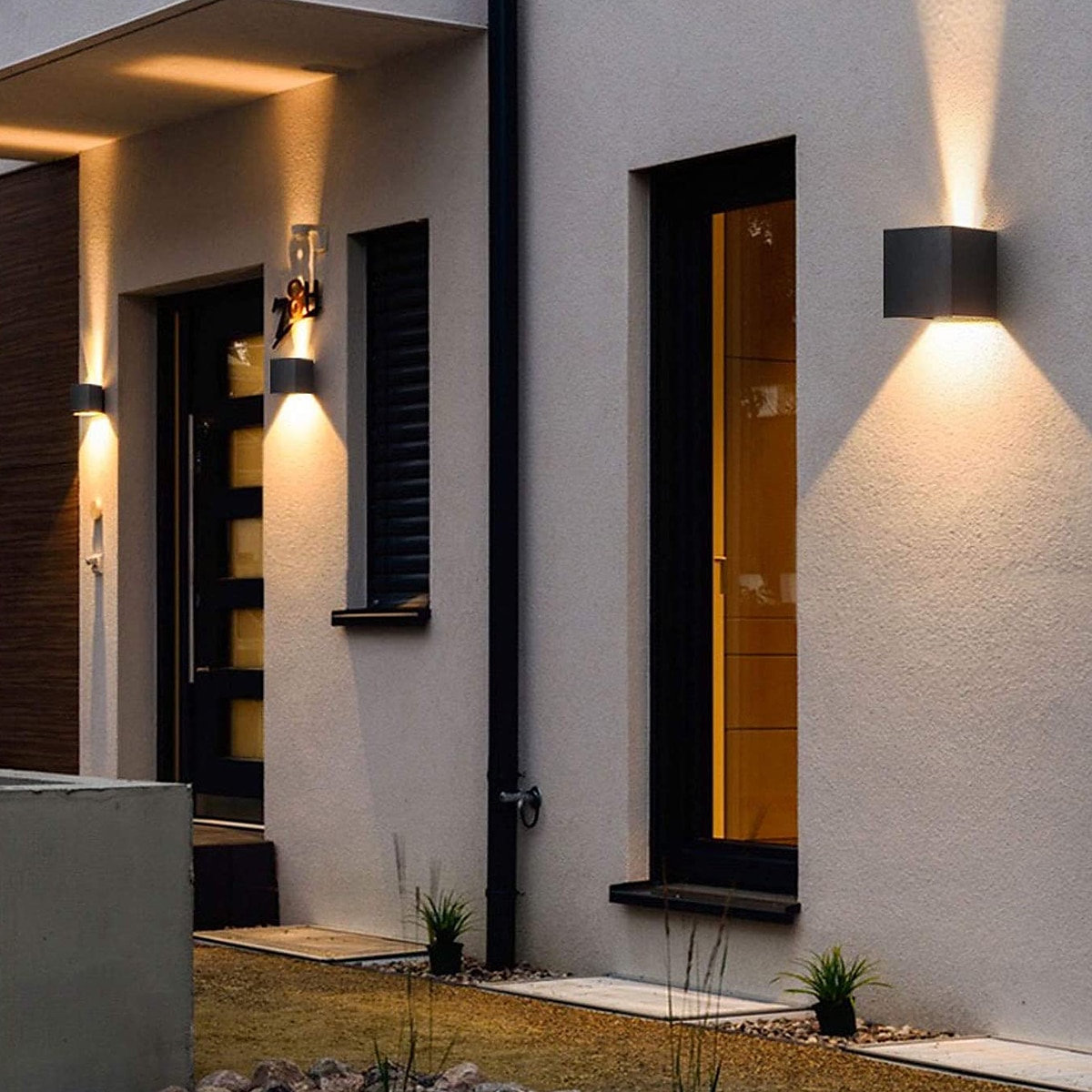applique da parete per esterni a led angolo del fascio regolabile 10w su e giù luce applique da parete per esterni impermeabile a led grigio lampada da parete nera led ip65 impermeabile 1050lm del 2025 a $26.99 –P2
