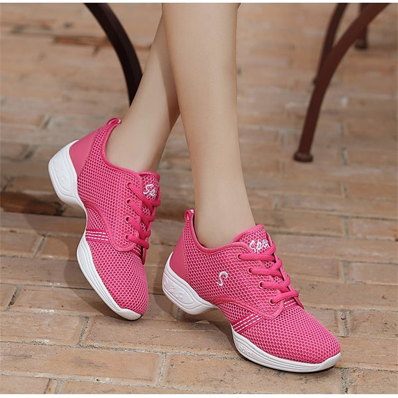 Women's Black Mesh Breathable Dance Sneakers – Lightweight Lace-Up Jazz and Hip-Hop Shoes for Latin, Zumba, and Fitness Training 2025 - $26.99 –P4