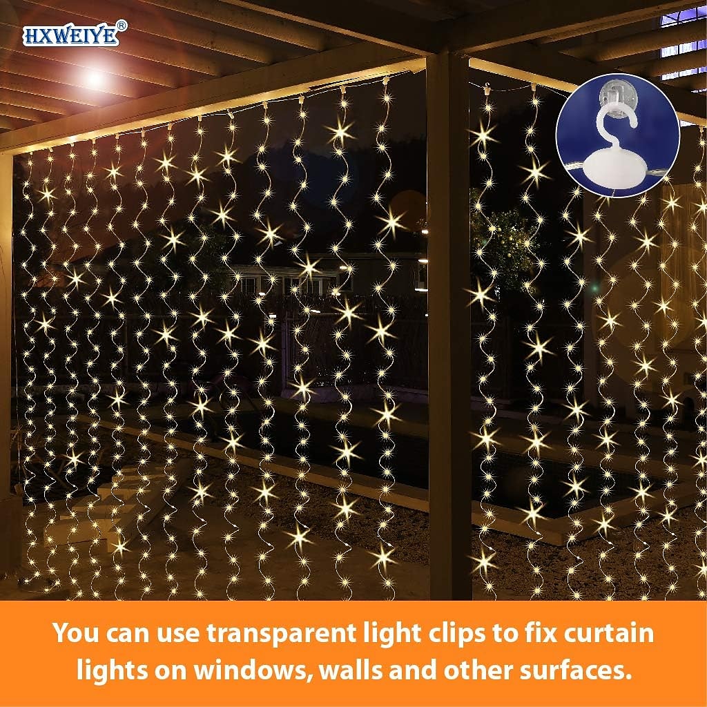 300LED Fairy Curtain Lights 9.8x9.8Ft Warm White USB Plug in 8 Modes Christmas String Hanging Lights with Remote for Bedroom Indoor Outdoor Weddings Party Window Wall Indoor Outdoor Decoration 2025 - $14.99 –P2