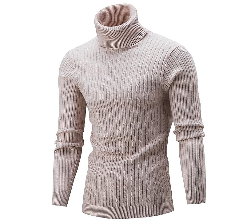 Herren Rollkragenpulli Pullover Strickpullover Rollkragenpullover für Herren Gerippt Gedrehtes Stricken Retro Stilvoll Farbblock Rollkragen Perlenbesetzter Saum Pullover Täglich Festtage Bekleidung 2025 - $18.49 –P10