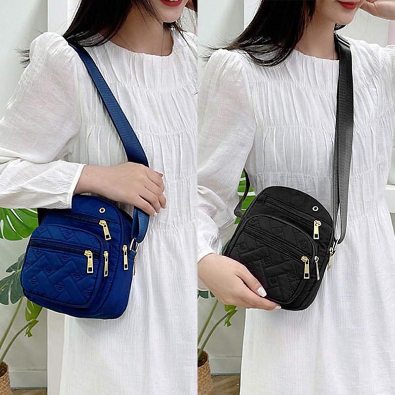 Women's Quilted Nylon Crossbody Bag – Lightweight Waterproof Shoulder Purse with Multi-Pocket Design for Travel & Daily Use 2026 - $14.99 –P2