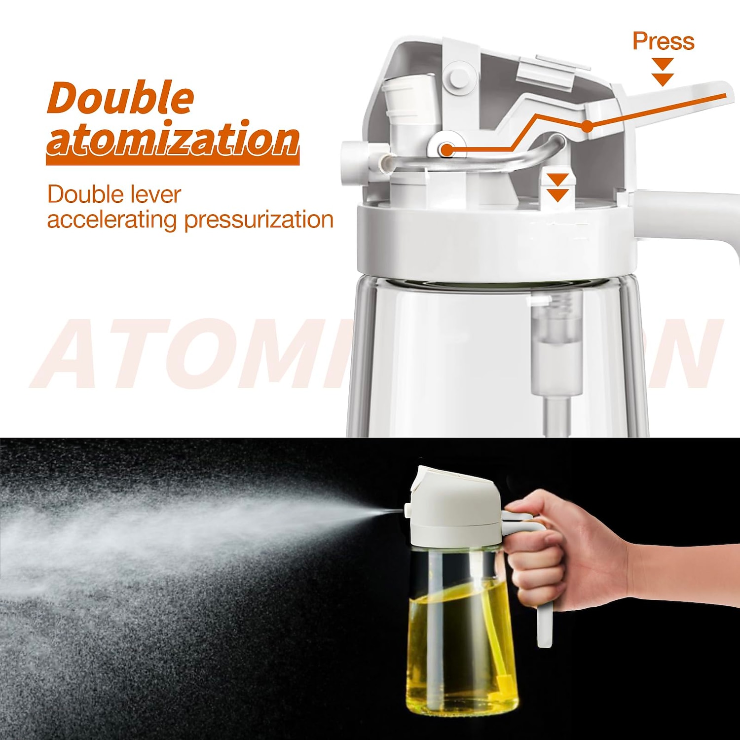 Rociador y dispensador de aceite de vidrio 2 en 1, 16oz para cocina, botella de aceite de oliva de 470ml, rociador de aceite para cocinar, cocina, ensalada, barbacoa 2025 - $12.99 –P4