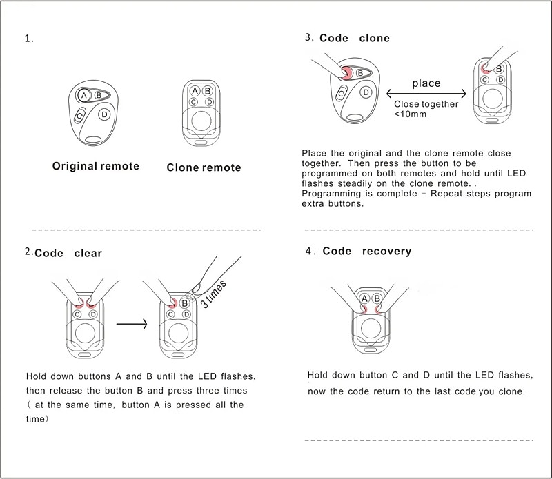 433MHZ Copy Remote Control Auto 4 Channel Electric Code Garage Gate Door Opener Remote Control Duplicator Cloning Code Car Key 2025 - $10.99 –P3