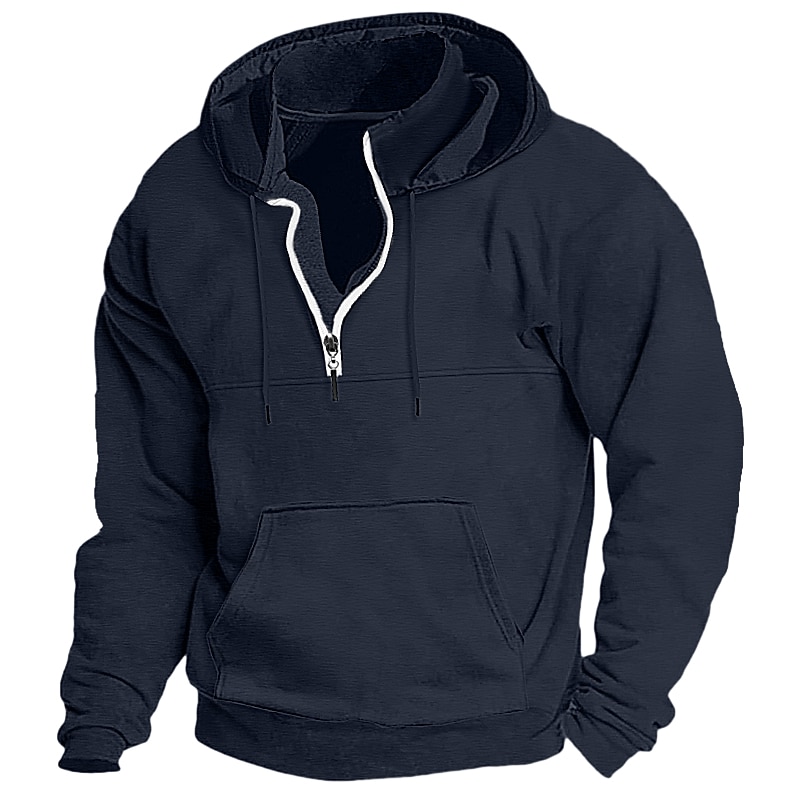Hombre Sudadera Sudadera con capucha y cremallera de un cuarto Sudadera táctica con capucha Táctico Negro Vino Azul Marino Verde Oscuro Color Camello Con Capucha Plano Deporte Diario Festivos Ropa de 2025 - $26.99 –P8