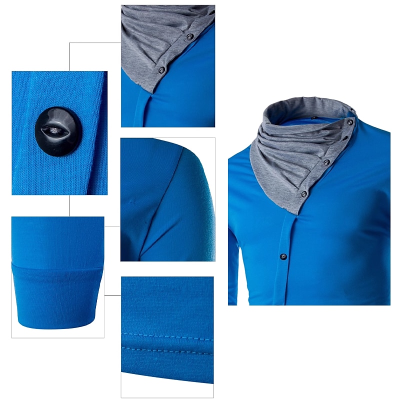 Voor heren T-shirt Shirt met lange mouwen Lange mouw Coltrui Lente & Herfst Effen Modieus Ontwerper Basic Vakantie Straat Uitgaan Zwart Wit Rood Top T-shirt voor mannen 2025 - $24.99 –P5
