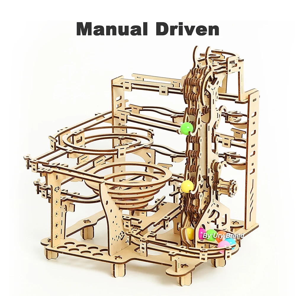 3D Wooden Puzzle Marble Run Set DIY Mechanical Track Electric Manual Model Building Block Kits Assembly Toy Gift for Teens Adult 2025 - $101.99 –P7
