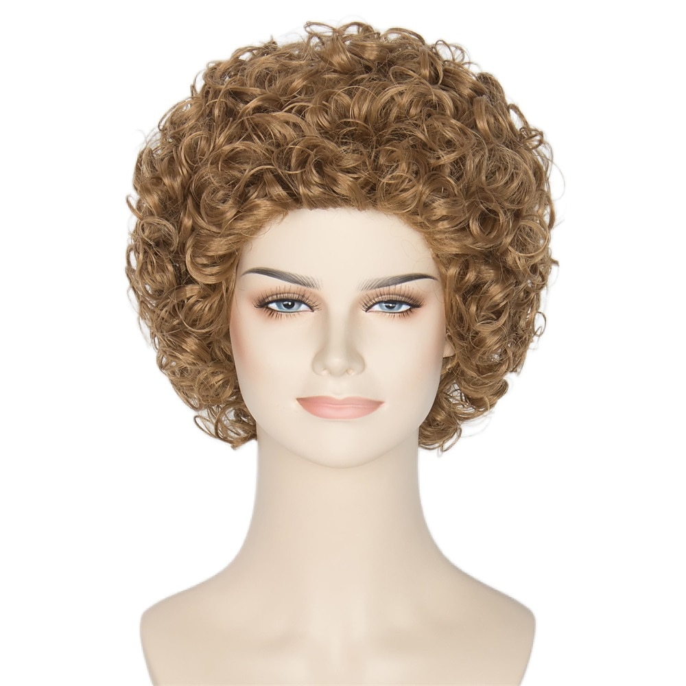 Women Short Curly Wig Strawberry Blonde Brown Cosplay Party Wig Halloween Wigs 2026 - $18.49 –P1