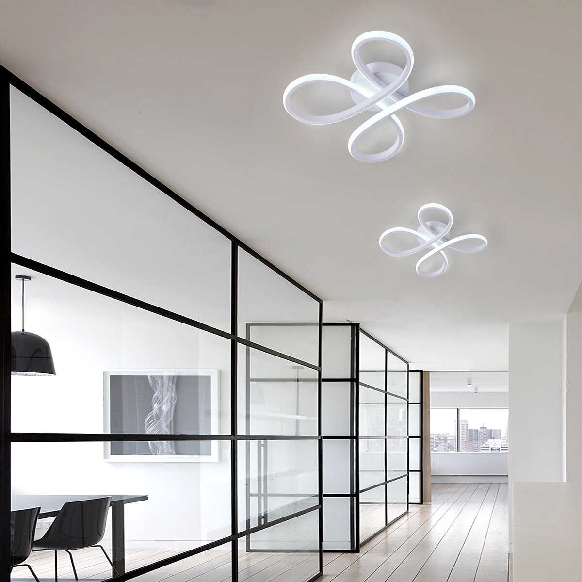 moderne taklys ring design led svart taklampe 3 farger akryl taklampe pendelbelysning for stue soverom spisestue kjøkken foajé 110-240v 2025 - $87.99 –P4