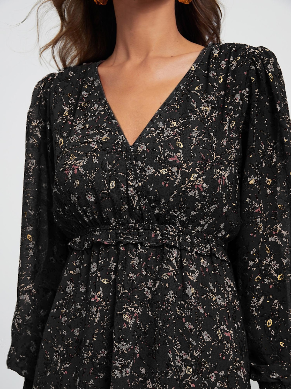 mini-robe décontractée en mousseline de soie à volants et fleurs de 2025 ? $54.99 –P7