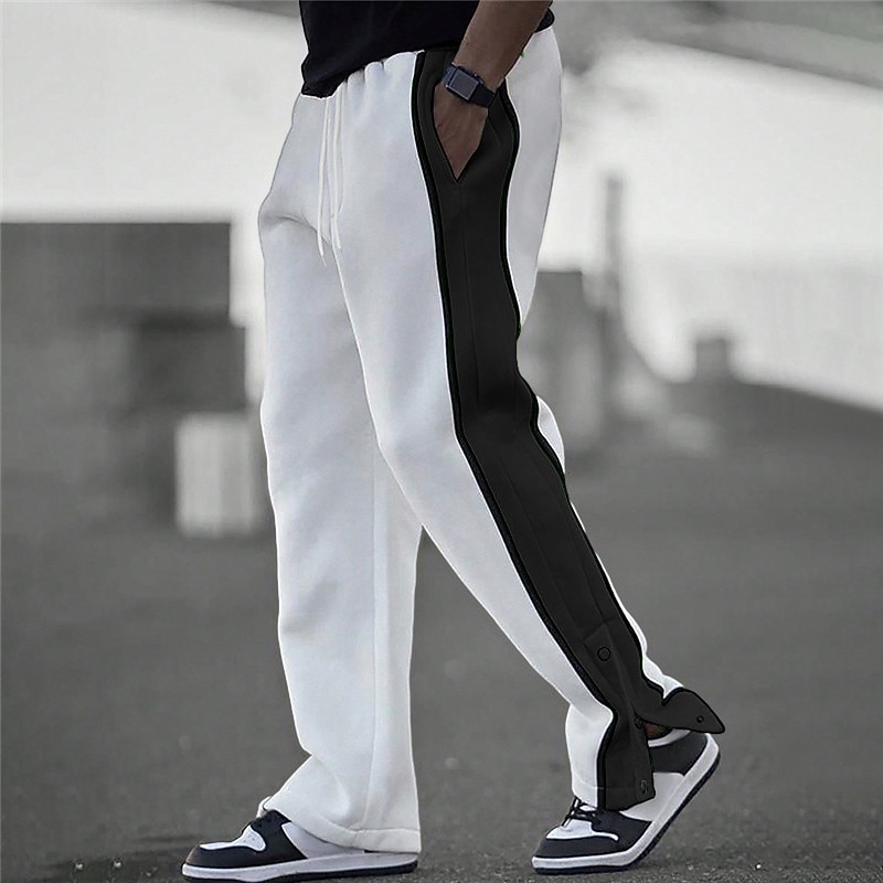 Herren Jogginghose Trainingshose Jogginghose Jogger Hose Hosen Patchwork Kordelzug Elastische Taille Farbblock Komfort Atmungsaktiv Casual Täglich Festtage Sport Modisch Schwarz Weiß 2026 - $22.99 –P11