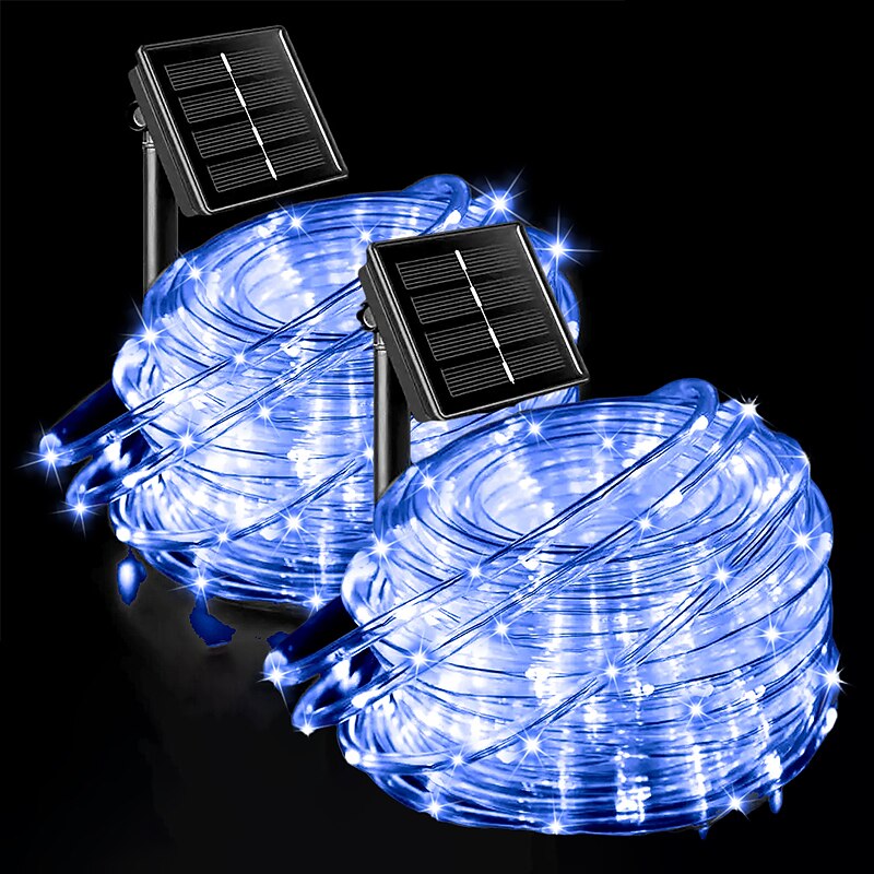 2 luci solari a corda per esterni impermeabili 8 modalità luci a corda a led per Natale, tenda, gazebo, trampolino, passerella, piscina del 2025 a $29.99 –P9