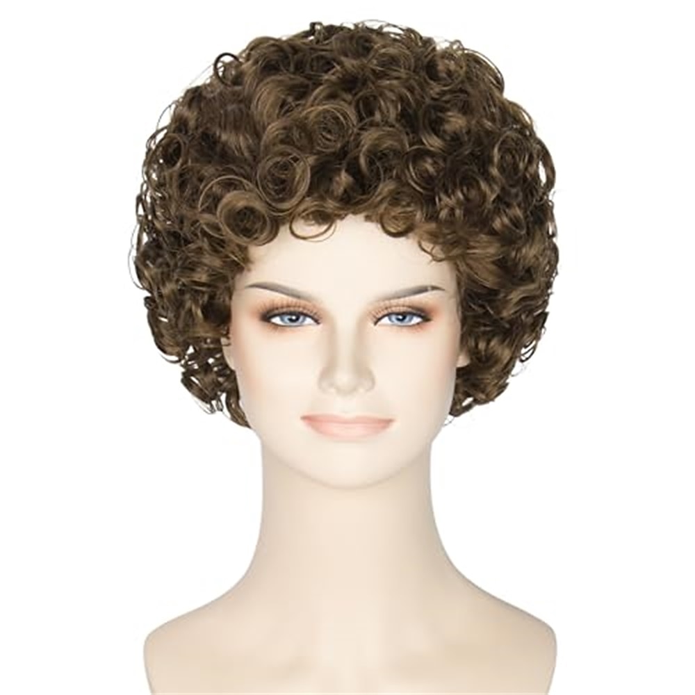 Women Short Curly Wig Strawberry Blonde Brown Cosplay Party Wig Halloween Wigs 2026 - $18.49 –P12