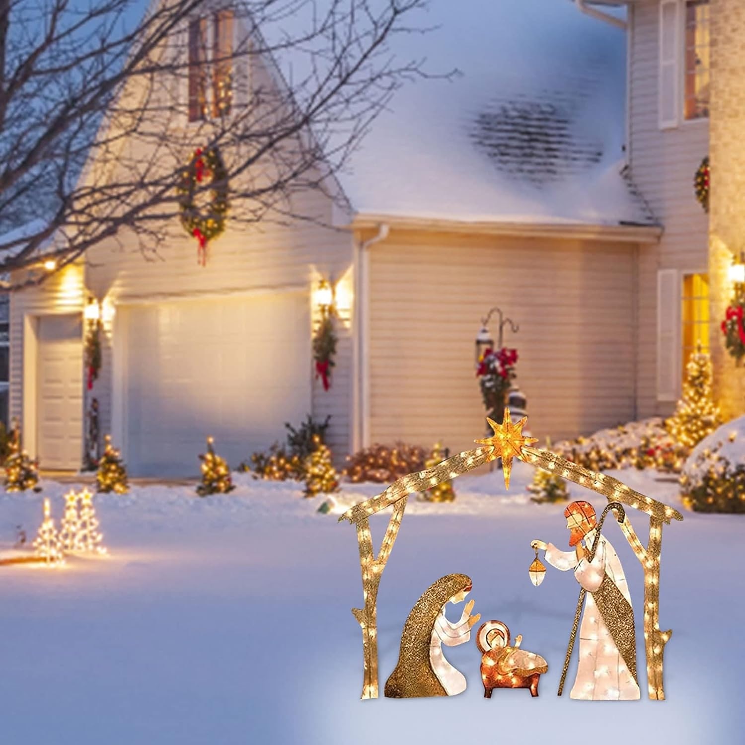 Χριστουγεννιάτικη διακόσμηση Χριστουγεννιάτικη φωτεινή νάτια σκηνή φάτνης διακόσμηση κήπου αυλής Χριστούγεννα Πάσχα διακοσμητικά 2025 - $13.49 –P7