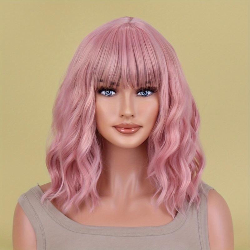 Perruques synthétiques ondulées longueur épaule avec frange pour femmes, à la mode pour un usage quotidien, cosplay de fête de 2025 ? $19.99 –P11