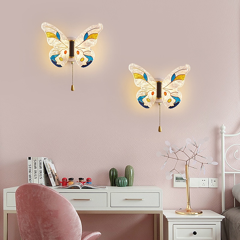 aplice de perete tip fluture de la mijlocul secolului 8w led noptieră corp de iluminat cu abajur acrilic reglaj iluminat vanity lămpi metalice montate pe perete pentru dormitor hol 110-240v 2025 - $116.99 –P11