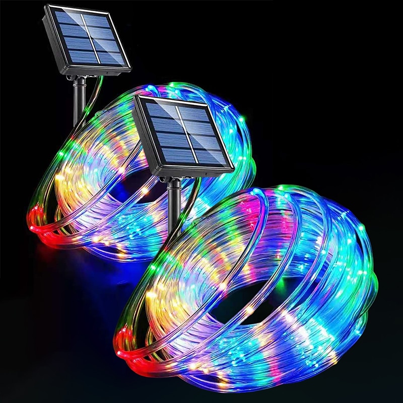 2 luci solari a corda per esterni impermeabili 8 modalità luci a corda a led per Natale, tenda, gazebo, trampolino, passerella, piscina del 2025 a $29.99 –P10