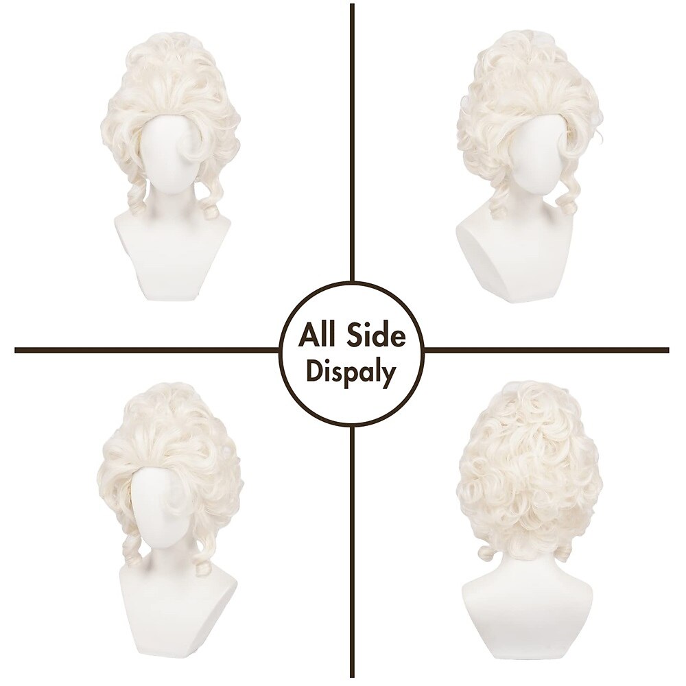 Wig Platinum Blonde Beehive Wig 18th Century Baroque Wig for Women Lady Natural Synthetic Victorian Cosplay Party Costume Wig (Platinum Blonde) Carnival Wigs 2025 - $21.99 –P3