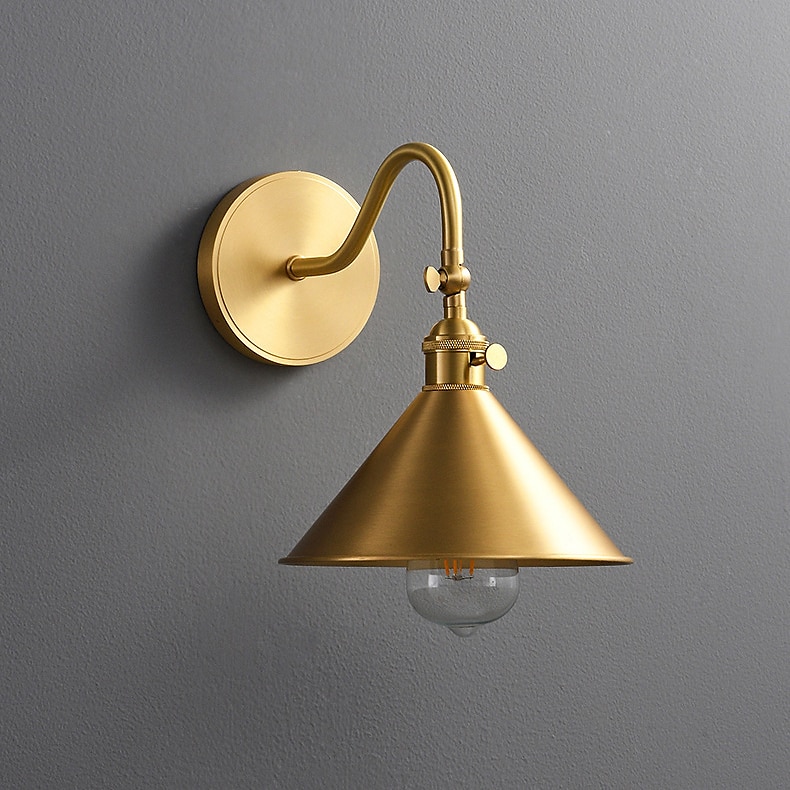 Gold Hardware Rust Proof Light Fixtures,Industrial Retro Style Gooseneck Wall Lamp,American Minimalist Indoor Sconces Lamp,for Living Room, Bedroom Wall Lantern 110-240V 2025 - $215.69 –P5