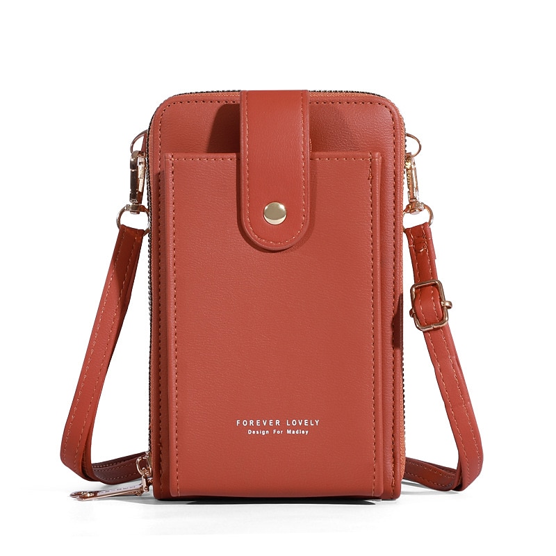 Dámské Crossbody kabelka Taška přes rameno Brašna na mobilní telefon PU kůže Denní Dovolená Cestování Zip Velká kapacita Voděodolný Lehká váha Pevná barva Tmavě růžová Vínově rudá Lotosový kořen 2026 - $24.99 –P14