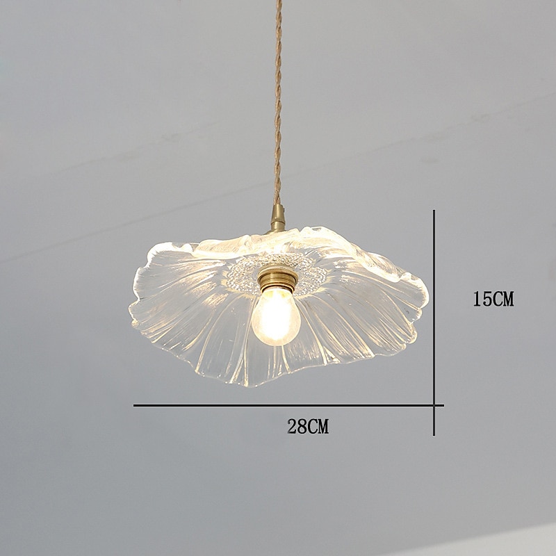 Lámpara colgante de cristal para isla de cocina, lámpara de techo con pantalla de cristal de flor morada, lámpara colgante rústica E27 para comedor, dormitorio, bar 2025 - $185.99 –P10