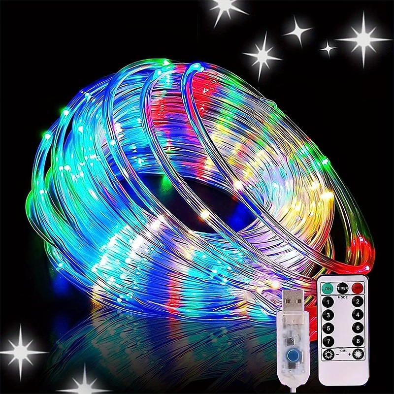 1 Db USB Cső Fény Beltéri és Kültéri Udvar Esküvői Ünnepi Díszlámpa Füzér 7M-50Led/12M-100Led/20M-200Led/30M-300Led 2026 - $10.99 –P7