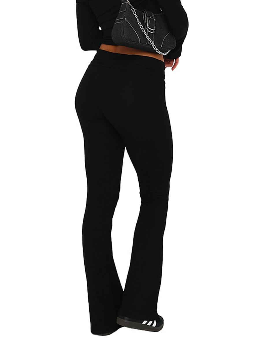 Pentru femei Clopot de jos Pantaloni Activ Modă Șic Stradă Lungime totală Talie Joasă Simplu Respirabilitate Απαλό Comfortabil Micro-elastic În aer liber Stradă Zilnic Gri Deschis Gri Închis Roz 2025 - $13.99 –P9