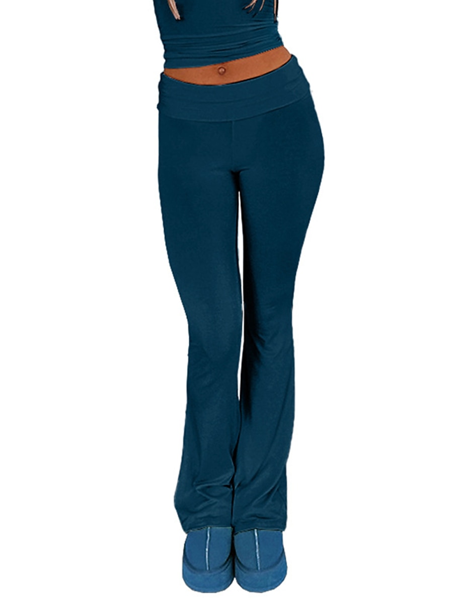 Pentru femei Clopot de jos Pantaloni Activ Modă Șic Stradă Lungime totală Talie Joasă Simplu Respirabilitate Απαλό Comfortabil Micro-elastic În aer liber Stradă Zilnic Gri Deschis Gri Închis Roz 2025 - $13.99 –P22