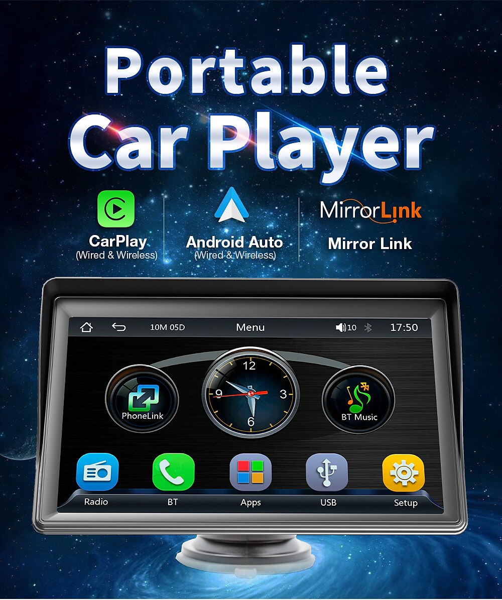 Universal 7-inch Screen Car Radio Multimedia WIFI Video Player Wireless Carplay Screen for Apple or Android 2025 - $131.99 –P1