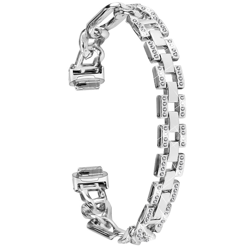 Smart Watch Band Compatible with Fitbit Inspire 3 Stainless Steel Smartwatch Strap Women Glitter Crystal Jewelry Bracelet Replacement  Wristband 2025 - JP ¥1937 –P5