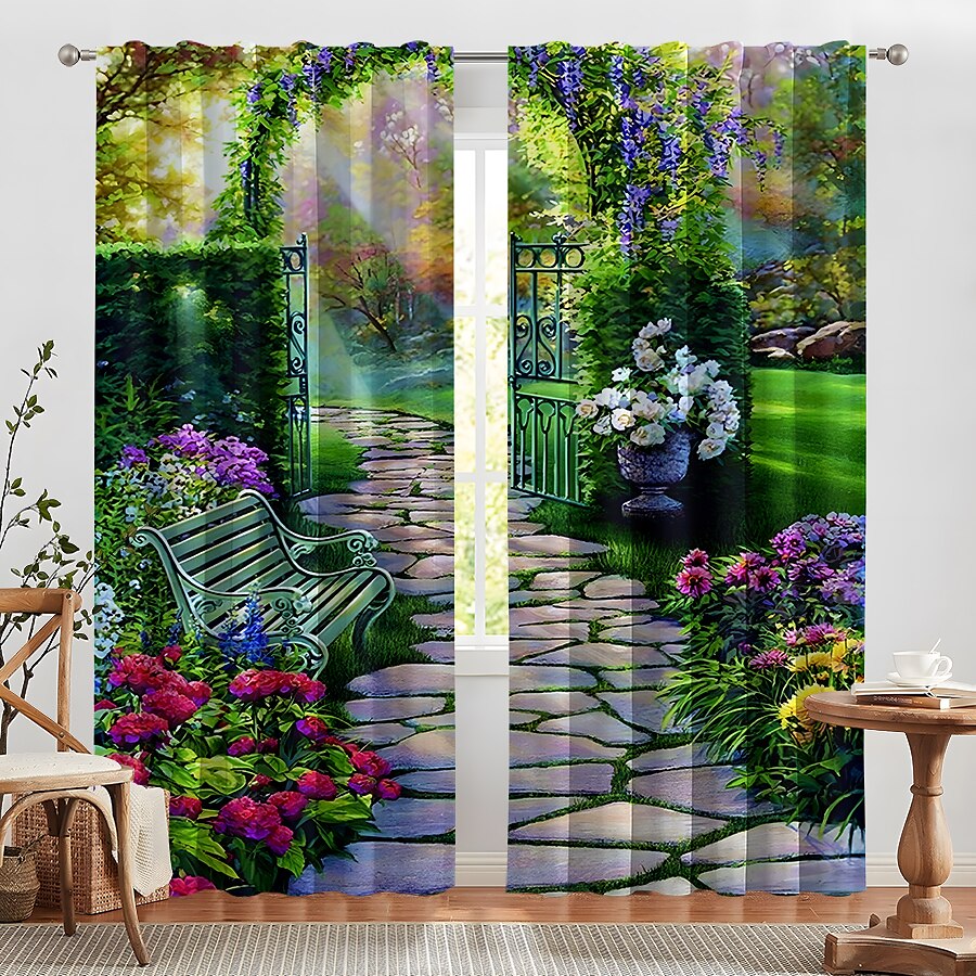 2 Panels Curtain Drapes Blackout Curtain For Living Room Bedroom Kitchen Window Treatments Thermal Insulated Room Darkening 2025 - $28.99 –P15